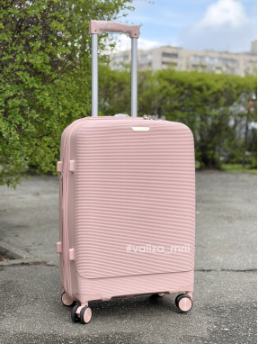 Валіза з поліпропілену - середній розмір - 081 - рожевий