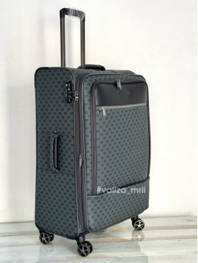 Валіза з екошкіри Snowball 39204 - великий розмір - чорний