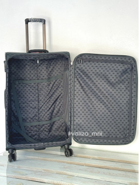 Валіза з екошкіри Snowball 39204 - великий розмір - чорний