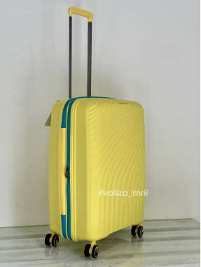 Валіза з поліпропілену - середній розмір - V&V Travel 8026 - жовтий