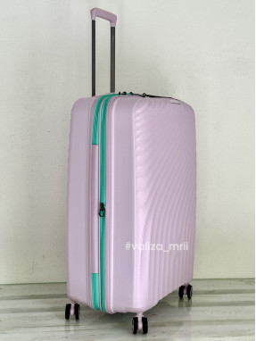 Чемодан из полипропилена - большой размер - V&V Travel 8026 - лиловый