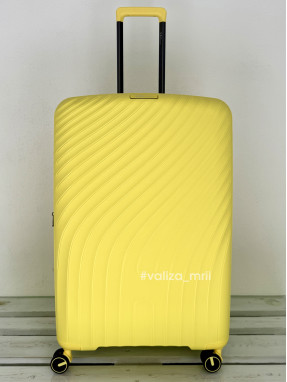 Валіза з поліпропілену - великий розмір - V&V Travel 8026 - жовтий