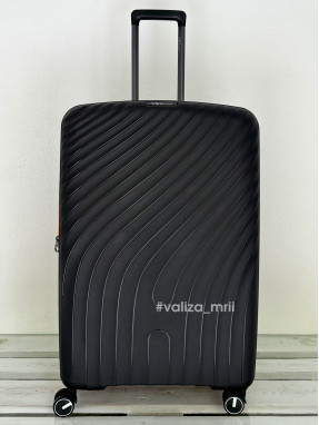 Валіза з поліпропілену - великий розмір - V&V Travel 8026 - чорний