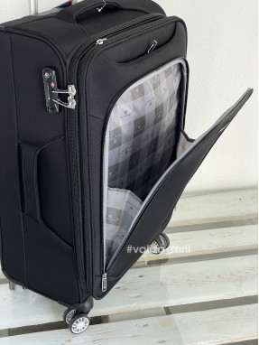 Тканьевый чемодан Snowball 87303 - средний размер - черный