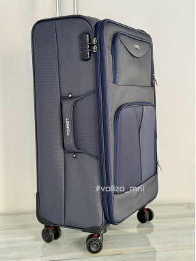 Тканевый чемодан Tourist 903 - большой размер - синий