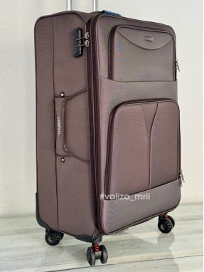 Тканинна валіза Tourist 903 - великий розмір - коричневий
