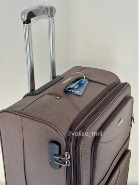 Тканинна валіза Tourist 903 - великий розмір - коричневий