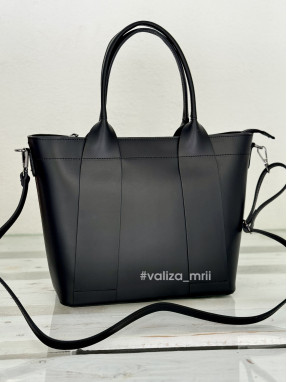 Женская вместительная сумка из натуральной кожи 02653 - черный