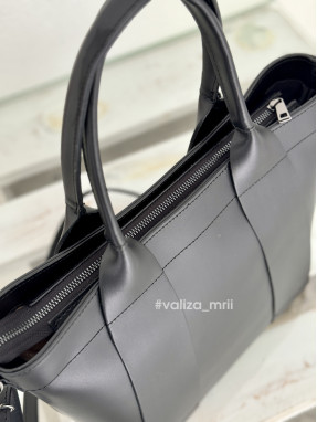 Женская вместительная сумка из натуральной кожи 02653 - черный