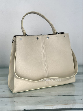 Сумка шоппер з натуральної шкіри 02803 - бежевий