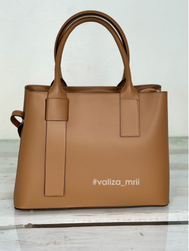 Классическая сумка натуральная кожа Италия 02816 - рыжий