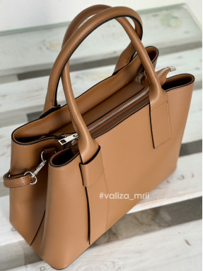 Классическая сумка натуральная кожа Италия 02816 - рыжий