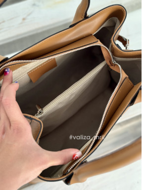 Классическая сумка натуральная кожа Италия 02816 - рыжий