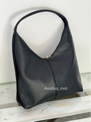 Сумка хобо кожаная Италия - 03818 - черный