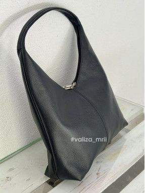 Сумка хобо кожаная Италия - 03818 - черный