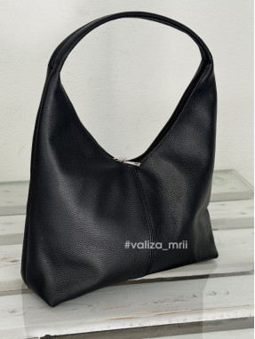 Сумка хобо кожаная Италия - 03818 - черный