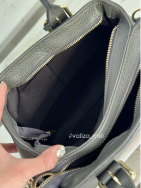 Сумка из натуральной кожи Италия - 03906 - темно-серый