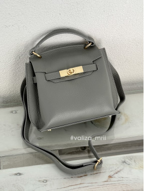 Сумка крос-боді з натуральної шкіри Італія 03977 - сірий