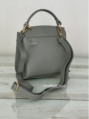 Сумка крос-боді з натуральної шкіри Італія 03977 - сірий