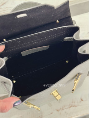 Сумка крос-боді з натуральної шкіри Італія 03977 - сірий