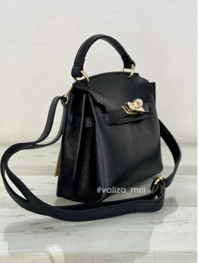 Сумка крос-боді з натуральної шкіри Італія 03977 - чорний