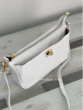 Сумка крос-боді шкіряна Італія - 04001 - білий