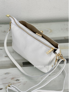 Сумка крос-боді шкіряна Італія - 04001 - білий