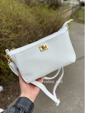 Сумка крос-боді шкіряна Італія - 04001 - білий