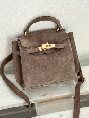 Сумка крос-боді з натуральної замші Італія 04006 - тауп