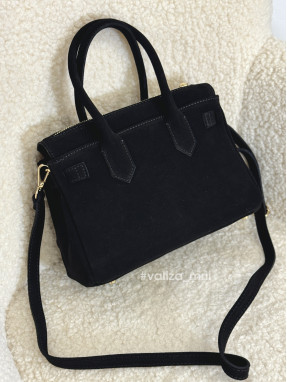 Сумка вмістка натуральна замша Італія 04026 - чорний