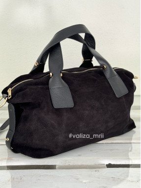 Жіноча сумка з натуральної замші Virginia Conti 04049 — чорний