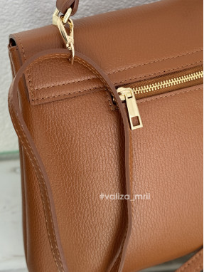 Шкіряна класична сумка Virginia Conti 04060 - темно-рудий