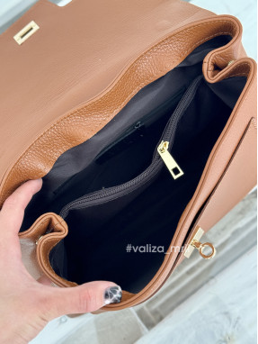 Шкіряна класична сумка Virginia Conti 04060 - темно-рудий