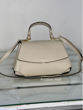 Сумка через плече натуральна шкіра Італія 04062_f - бежевий