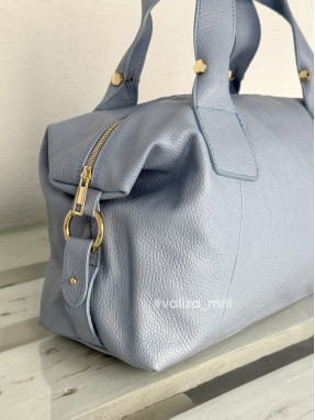 Сумка из натуральной кожи Италия - 04183 - голубой