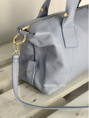 Сумка из натуральной кожи Италия - 04183 - голубой