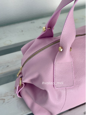 Сумка з натуральної шкіри Італія - 04183 - світло-рожевий
