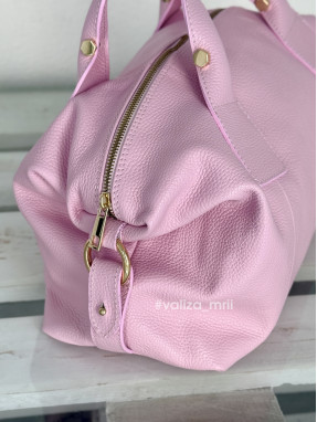 Сумка з натуральної шкіри Італія - 04183 - світло-рожевий