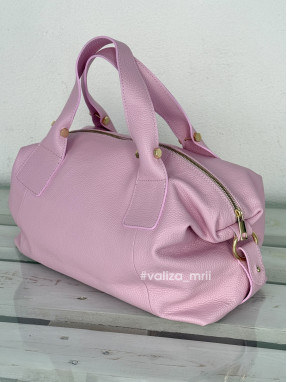 Сумка з натуральної шкіри Італія - 04183 - світло-рожевий