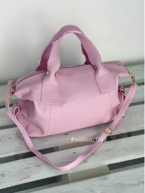 Сумка з натуральної шкіри Італія - 04183 - світло-рожевий