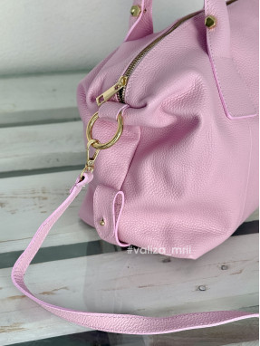 Сумка з натуральної шкіри Італія - 04183 - світло-рожевий
