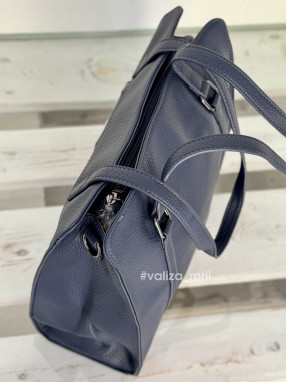 Сумка-шопер на 2 відділення 1426 з екошкіри - синій