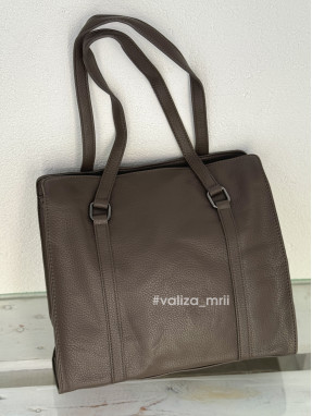 Сумка-шопер на 2 відділення 1426 з екошкіри - сірий