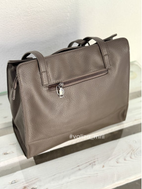 Сумка-шопер на 2 відділення 1426 з екошкіри - сірий