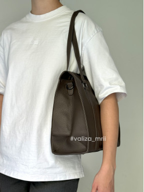 Сумка-шопер на 2 відділення 1426 з екошкіри - сірий