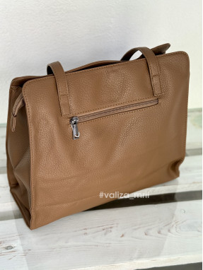 Сумка-шопер на 2 відділення 1426 з екошкіри - бежевий