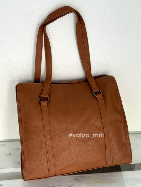 Сумка-шоппер на 2 отделения 1426 из экокожи - рыжий