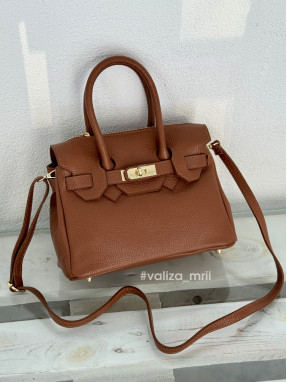 Сумка вмістка з натуральної шкіри Італія 03881 - темно-рудий