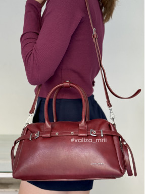 Стильна жіноча сумка з екошкіри David Jones CM7699 - бордо