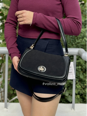 Жіноча сумка багет з екошкіри David Jones CM7705 - чорний